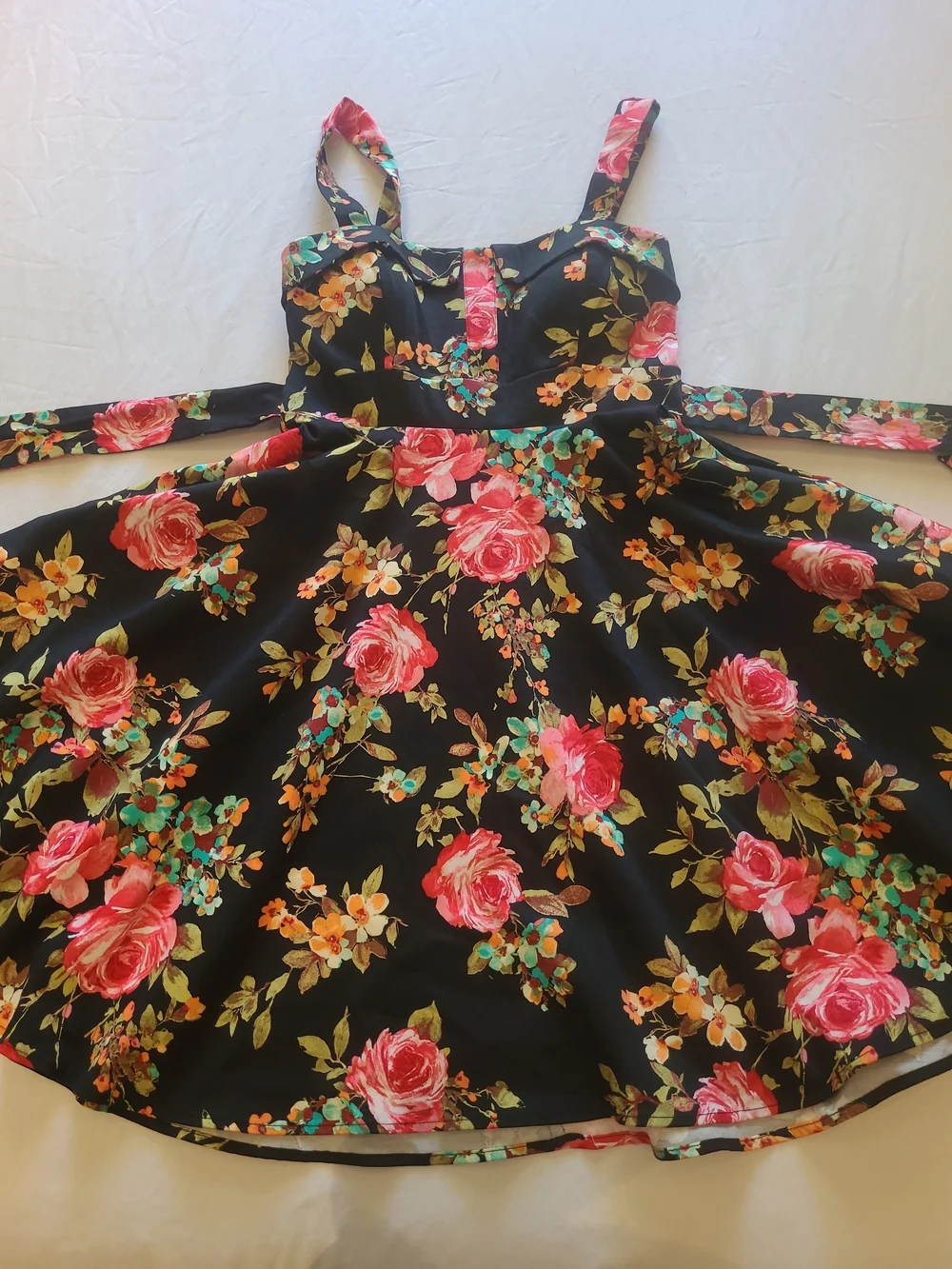Eva Rose Made in USA Swing Dress, chic retro silhouette, stretch cotton, Size S - Picture 6 of 7